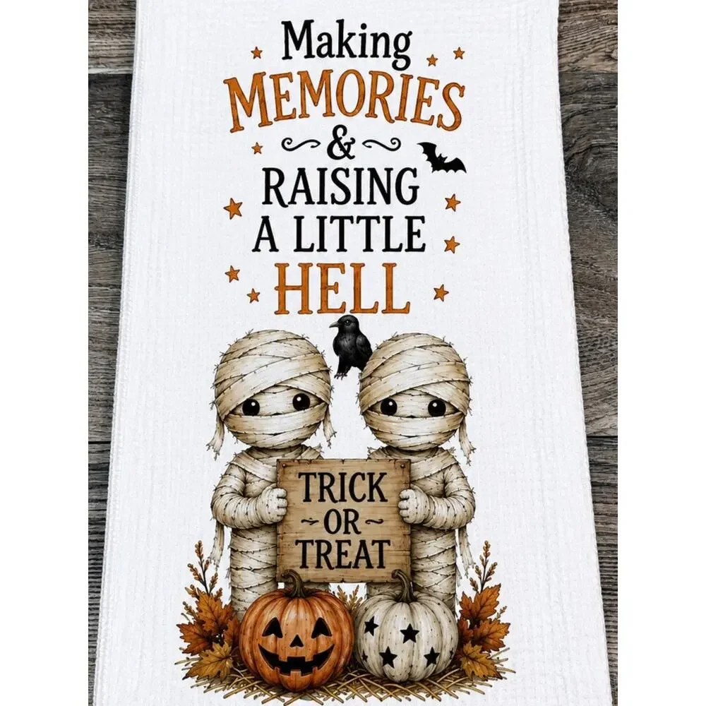 Halloween Mummy Kitchen Towel Making Memories Raising a Little Hell Decor